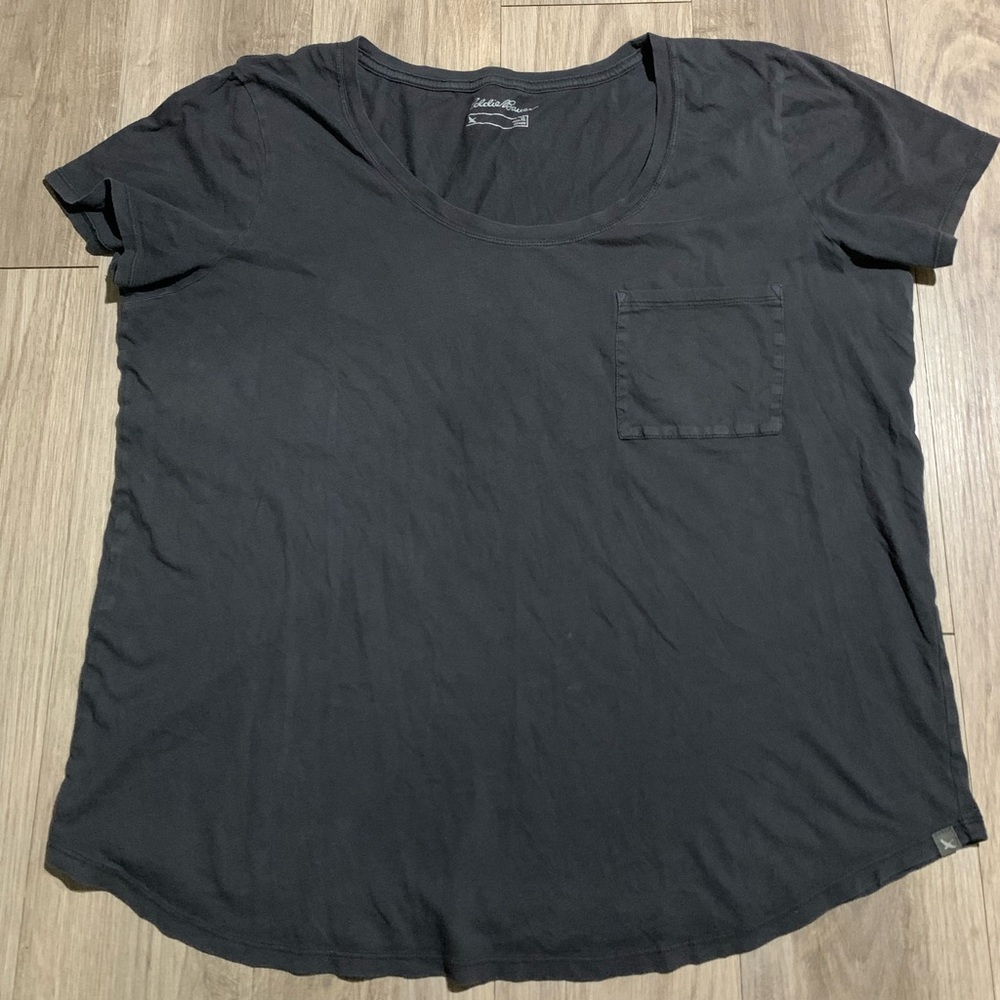 Eddie Bauer Scoop Neck Top, Black, XL